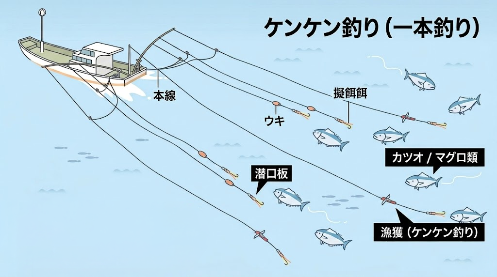一本釣り漁のイメージ