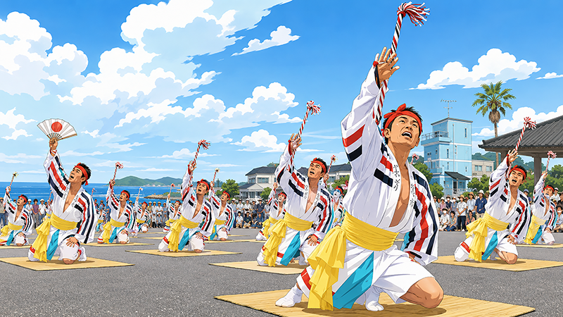 三輪崎の鯨踊りの奉納